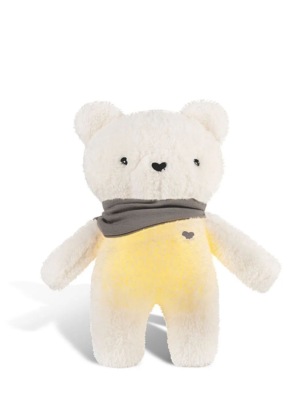 myHummy 5in1 teddy bear with light ecru/grey scarf