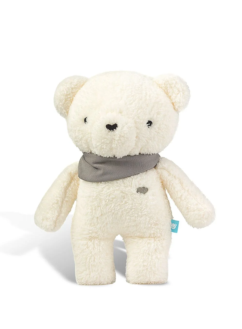 myHummy 5in1 teddy bear with light ecru/grey scarf