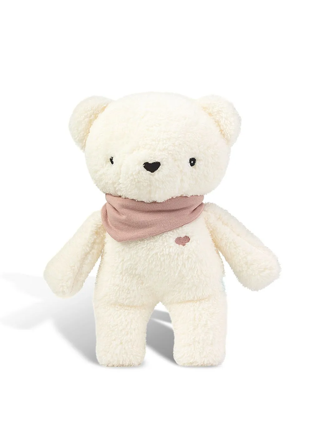 myHummy 5in1 teddy bear with a light ecru/pink scarf