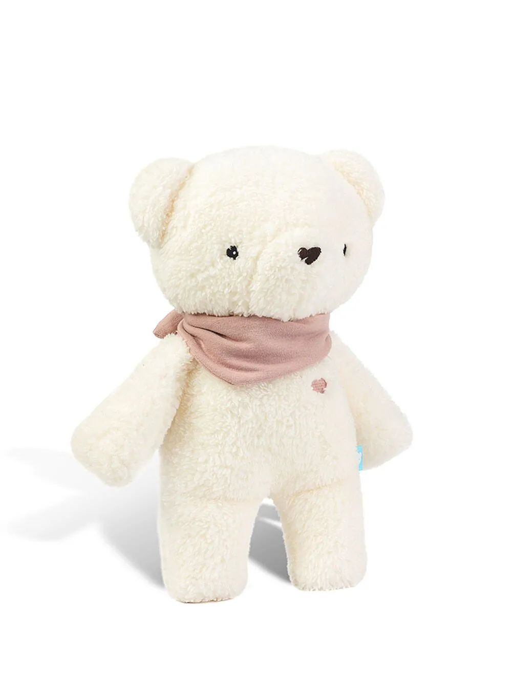 myHummy 5in1 teddy bear with a light ecru/pink scarf