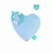 Travel Humming Heart Pouch - Blue