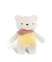 myHummy 5in1 teddy bear with a light ecru/pink scarf