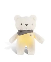 myHummy 5in1 teddy bear with light ecru/grey scarf