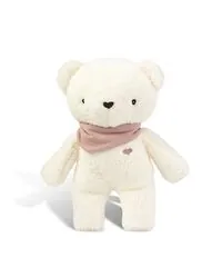 myHummy 5in1 teddy bear with a light ecru/pink scarf