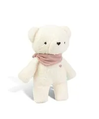 myHummy 5in1 teddy bear with a light ecru/pink scarf