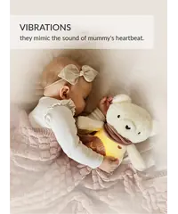 myHummy 5in1 teddy bear with a light ecru/pink scarf