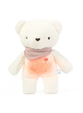 myHummy 5in1 teddy bear with a light ecru/pink scarf